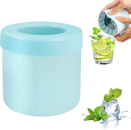 Mini Ice Cylinder Squeeze Easy Release 60 Small Ice Cube Tray Ice Cube Trays Flexible Silicone Ice Cubes Freezer Ice Trays for Whiskey Cocktail Ice Tray Small Molds Multicolor (1, Cylinder)