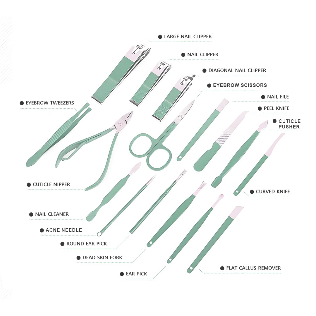 16-Piece Manicure Set Nail Clipper Kit