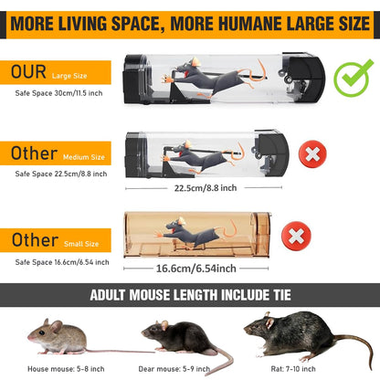 Rat Catcher Trap for Home | Reusable Mouse Trap Cage for House, Garden & Patio
