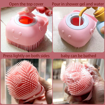 Soft Silicone Bath Body Brush + Body Scrubber + Bath Sponge Pack of 3