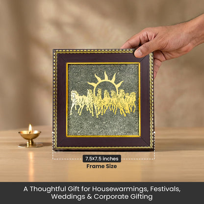 7 Horses on Raw Pyrite Frame