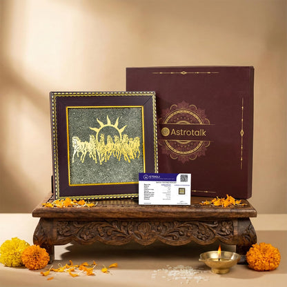 7 Horses on Raw Pyrite Frame