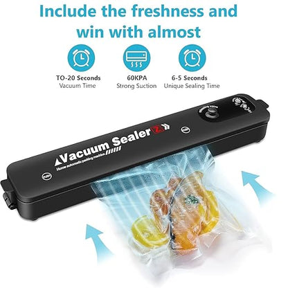 Vacuum Sealer Machine, One-Touch Automatic Household Sealing Machine Fresh Food Preservation Starter Kit, Compact Design Storage Saver, Portable Mini Plastic Bag Sealer For Food, Snack, Chip (Multi)
