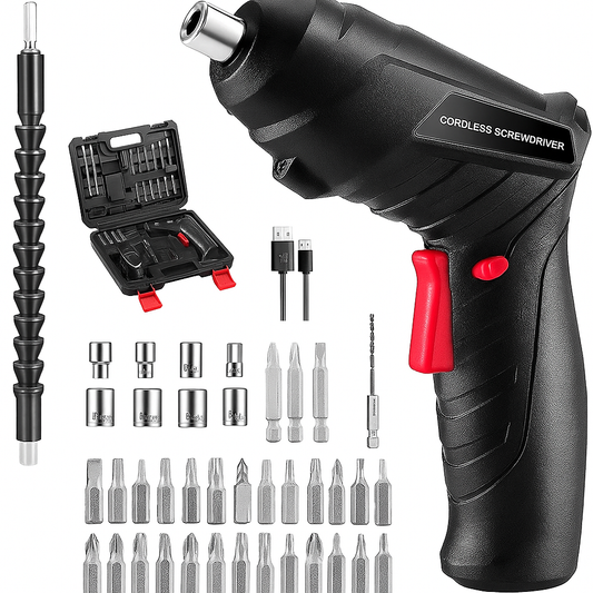 47-in-1 Electric Screwdriver Set | USB Rechargeable Cordless Drill Driver Kit