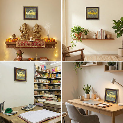 7 Horses on Raw Pyrite Frame